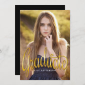 ゴールデン·大学院写真卒業パーティー 招待状 (正面/裏面)