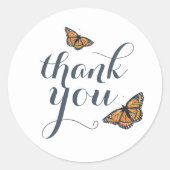 ゴールデン（昆虫）オオカバマダラ、モナークバタフライのアートワーク ラウンドシール (正面)