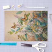 ゴールデン（昆虫）オオカバマダラ、モナークミルクウィード&メドウティッシュペーパー 薄葉紙 (クラフト)