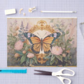 ゴールデン（昆虫）オオカバマダラ、モナークワイルドフラワーメダリオンゴージャス 薄葉紙 (クラフト)