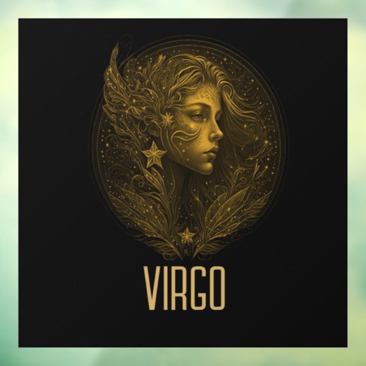 ゴールデン《星座》乙女座クラシック〔占星術の〕十二宮図サインブラック ウィンドウサイン (シート3)