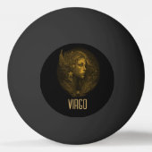 ゴールデン《星座》乙女座クラシック〔占星術の〕十二宮図サインブラック 卓球ボール (正面)