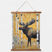 ゴールデン《植物》アスペンアールヌーボー動物 吊り下げ型タペストリー (正面)