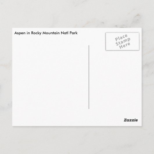 ゴールデン《植物》アスペンニアエステスパークコロラドハガキ ポストカード (裏面)