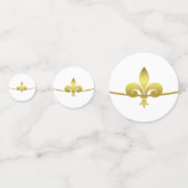 ゴールデン（紋章の）フラ・ダ・リウェディングシャワーテーブル紙吹雪 コンフェッティ (正面)