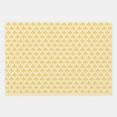 ゴールデン（紋章の）フラ・ダ・リオンブルー、ゴールデン&パープル ラッピングペーパーシート (正面)