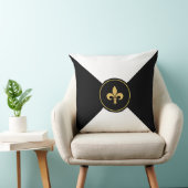 ゴールデン（紋章の）フラ・ダ・リオン白黒 クッション (椅子)