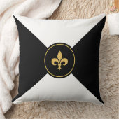 ゴールデン（紋章の）フラ・ダ・リオン白黒 クッション (ブランケット)
