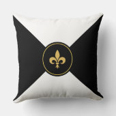 ゴールデン（紋章の）フラ・ダ・リオン白黒 クッション (裏面)
