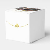 ゴールデン(紋章の)フラ・ダ・リフォト結婚式の引き出物ボックス フェイバーボックス (正面サイド)