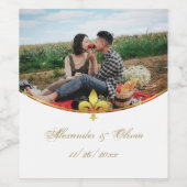 ゴールデン(紋章の)フラ・ダ・リ写真結婚のワインラベル ワインラベル (シングルラベル)