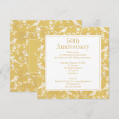 ゴールデン 結婚 50周年 結婚式 招待状(または:ゴールデン 50周年記念 結婚式 招待状) 招待状 (正面/裏面)