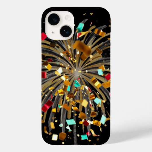 ゴールデン+花火+コンフェティのお祝い Case-Mate iPhoneケース (裏面)