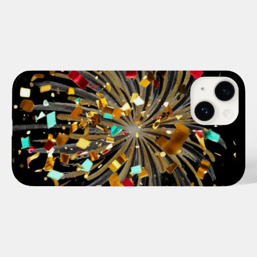 ゴールデン+花火+コンフェティのお祝い Case-Mate iPhoneケース (裏面 (横))