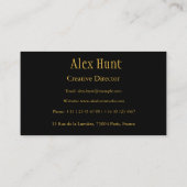 ゴールデン – 蠍座〔占星術の〕十二宮図-モノグラムの黒 名刺 (裏面)