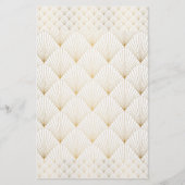 ゴールデン、金ゴールド、エレガントヴィンテージ、穏やかな、アールデコパット 便箋 (正面)