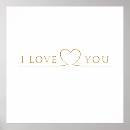 ゴールデン I Love You タイポグラフィ ポスター (正面)