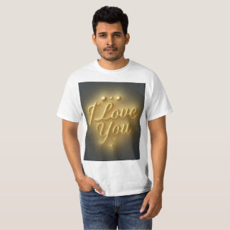 ゴールデン I Love You Tシャツ カップルへのロマンティックギフト
