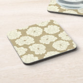ゴールデンBeigeのクラムバラ – シームレスなパターン。 コースター (左側)