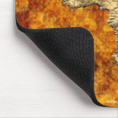 ゴールデンBG上のアフリカ大陸地図素朴 マウスパッド (コーナー)