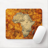 ゴールデンBG上のアフリカ大陸地図素朴 マウスパッド (マウス)