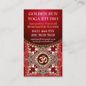 ゴールデンOMヨガろうけつ染めボヘミアンレッドビジネスカード 名刺 (裏面)
