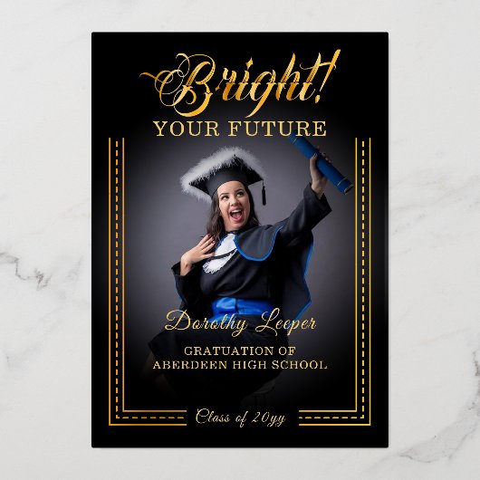 ゴールデンtouchあなたの未来を明るくする。 箔招待状 (正面)