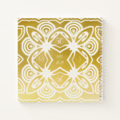 ゴールデ結婚ンのパーソナライズされたアールデコゲストブック ノートブック (裏面)