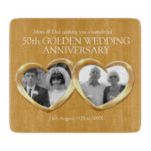 ゴールデ結婚ンの記念過去プレゼント写真  カッティングボード (正面)