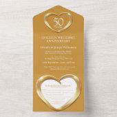 ゴールデ結婚ンの50周年パーティーイベントアル オールインワン招待状 (内側)