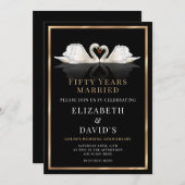 ゴールデ結婚ンズアンビナリー50年スワンデザイン 招待状 (正面/裏面)