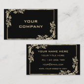 ゴールデ離れン金ゴールド文字ブラックプロフェッショナル- 名刺 (正面/裏面)