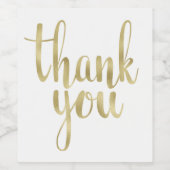 ゴールドありがとうワインラベル、フォイル ワインラベル (シングルラベル)