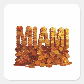 ゴールドがかっこいいMIAMIデザインのカッティングステッカー スクエアシール