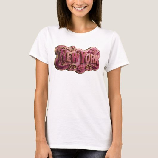 ゴールドが映えるニューヨークTシャツ Tシャツ (正面)