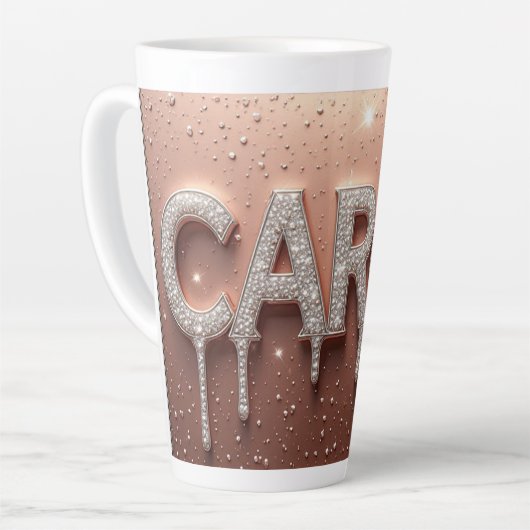 ゴールドが滴るキャロルの名 カフェラテマグ (左アングル)