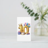 ゴールドでお祝い 10歳の誕生日 エンクロージャーカード (スタンド正面)