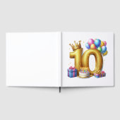 ゴールドでお祝い 10歳の誕生日 ゲストブック (全面)