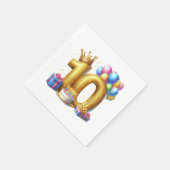 ゴールドでお祝い 10歳の誕生日 スタンダードカクテルナプキン (角)