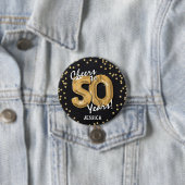 ゴールドで乾杯！50歳の誕生日おめでとう 缶バッジ (インサイチュ)