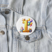 ゴールドで１歳の誕生日をお祝い 缶バッジ (インサイチュ)