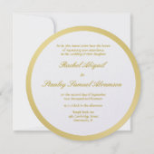 ゴールドとアイボリーのユダヤ教式場写真招待状 招待状 (裏面)