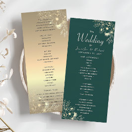 ゴールドとエメラルドグリーンの結婚式プログラム プログラム
