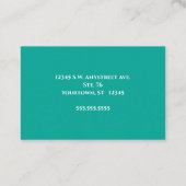 ゴールドとグリッターをあしらったブルーグリーン ビューティースタイル 名刺 (裏面)