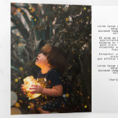 ゴールドとグリーンのクリスマスツリー - 名入れ 三つ折りクリスマスカード (内部最初)