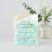 ゴールドとグリーンのバケットリストカード ポストカード (スタンド正面)