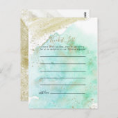 ゴールドとグリーンのバケットリストカード ポストカード (正面/裏面)