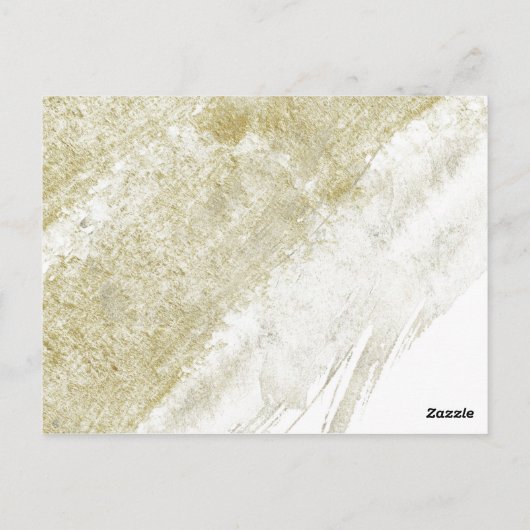 ゴールドとグリーンのバケットリストカード ポストカード (裏面)