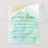 ゴールドとグリーンのバケットリストカード ポストカード (正面)