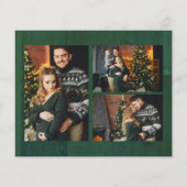 ゴールドとグリーンのレトロなクリスマス 4枚の写真入り (裏面)
